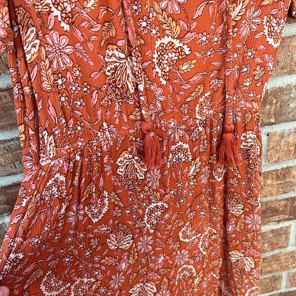 KNOX ROSE Ladies XS Burnt Orange Floral Maxi Dress - Picture 7 of 12